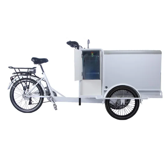 New electric stainless steel ice cream bike food cart cargo bicycle customizable for sale