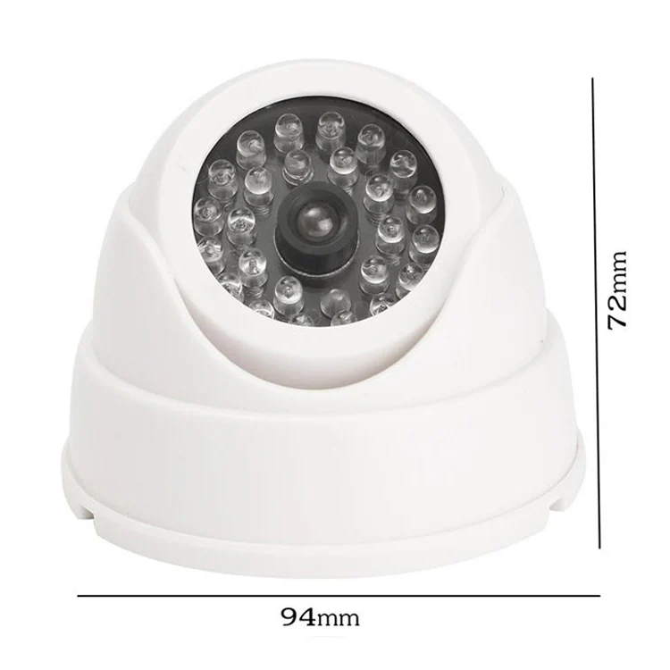 Dome Dummy Camera White Color Use 2pcs Alkaline Battery Deter Theft