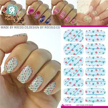 K5617 Water Transfer Foils Nail Art Sticker Colored Love Heart Design Manicure Wraps Decor Decals Minx
