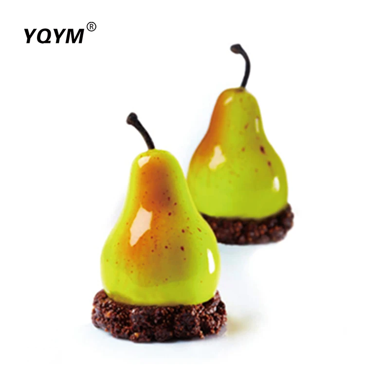 Hot Selling Lemon Pear Shapes 3D Fruit Silicone Mousse Cake Mold