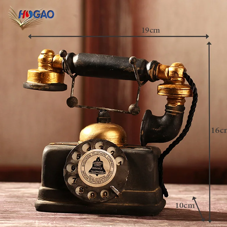 Wholesale American home loft coffee living room window decoration polyresin craft nativity figurines vintage resin phone model