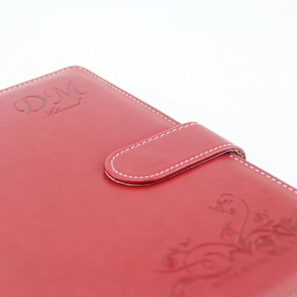 
Custom printing personalized embossed leather agenda notebooks with snap fastener 