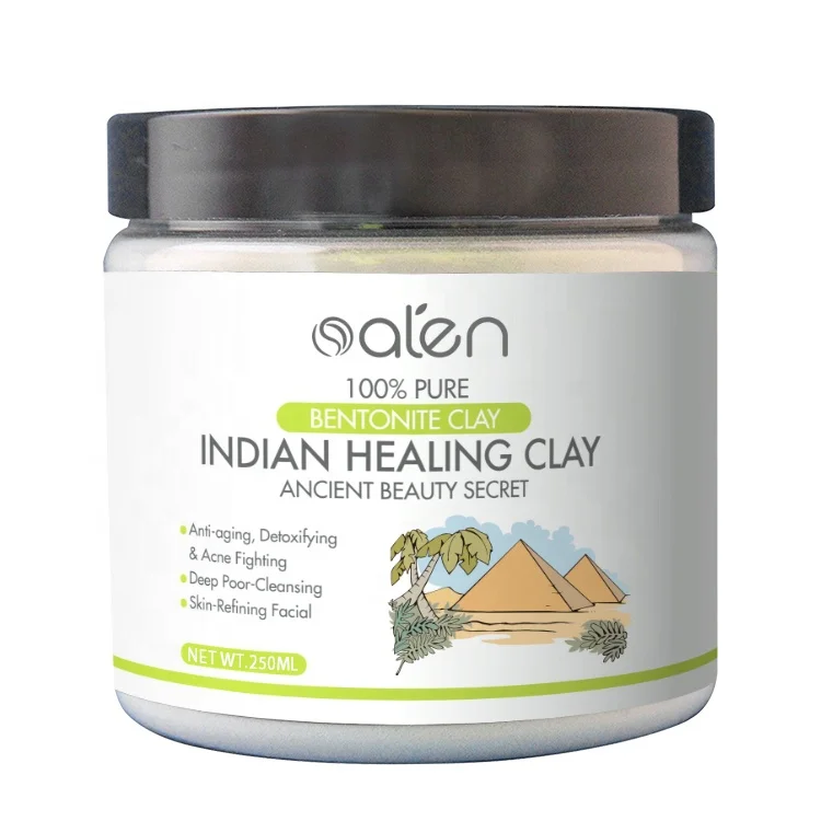 Private Label Deep Pore Cleansing Bentonite Detox Indian Clay Mask For Face Body Hair Mask
