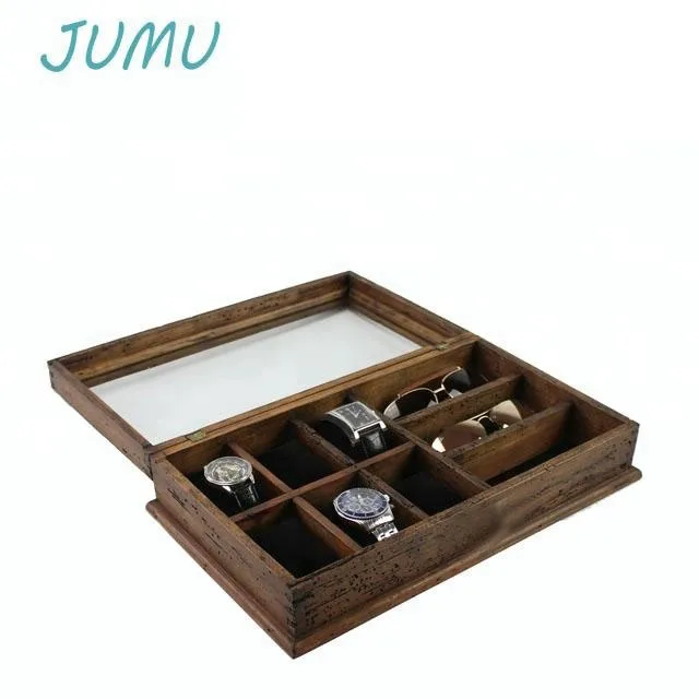 antique vintage looking watch sun glasses wooden boxes