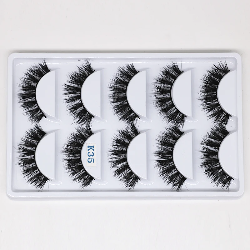 Объемные 3d ресницы 5 пар накладные из человеческих волос для наращивания