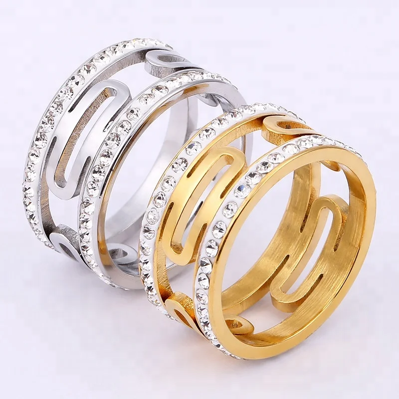High quality cheap ladies gold  finger custom rings