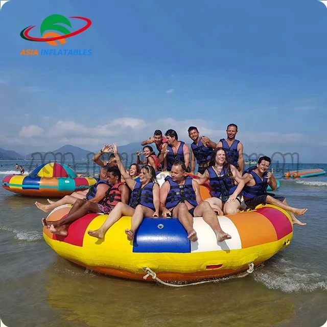 High Quality Crazy Towable Game Water Ride Spinning Games UFO Inflatable Disco Boat For Water Entertainment