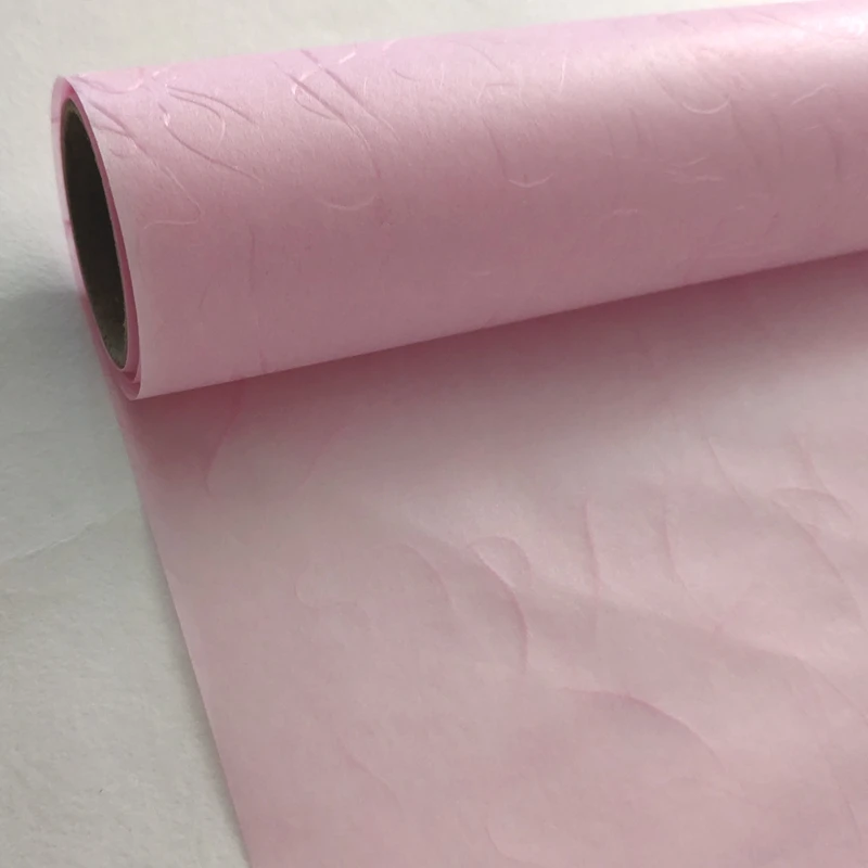 
pink eco friendly specialty bopp film laminated water proof flower wrapping decoration silk paper 60cm x 5m 