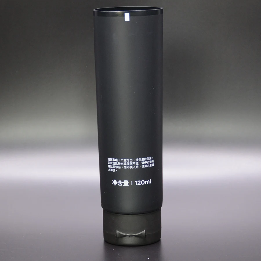 100ML 100G Moisture Face Cream Facial Cleanser Tube Matte Gloss Black with Flip Top Cap