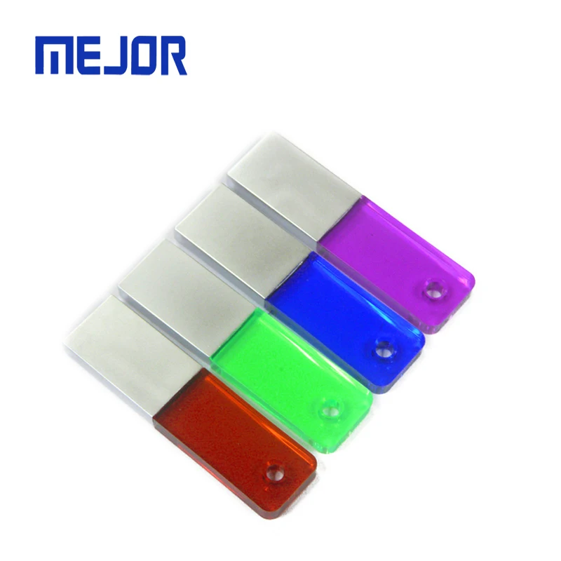 Advertising blue acrylic 8G flash disk 3D LED light pen drive 32g matte metal 16g crystal USB stick