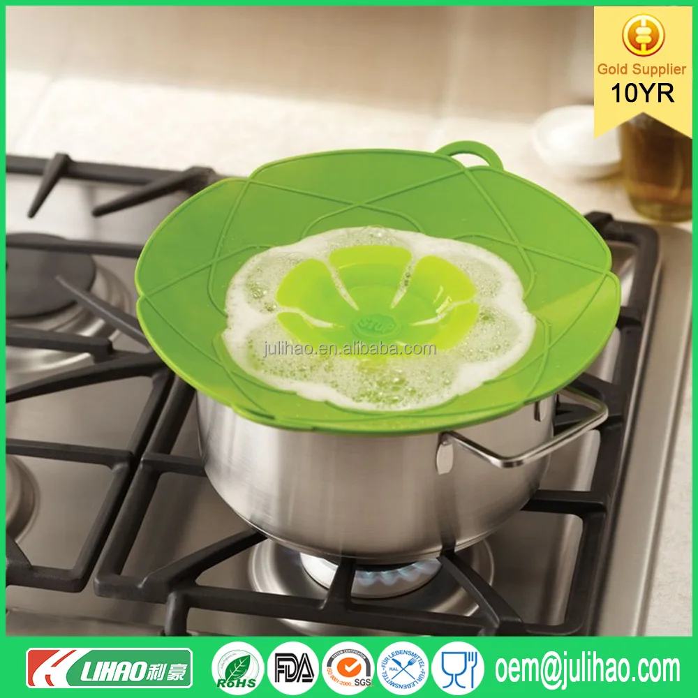 Boil Safeguard Silicone Lid Pots and Pans Non Spill Pot Lids