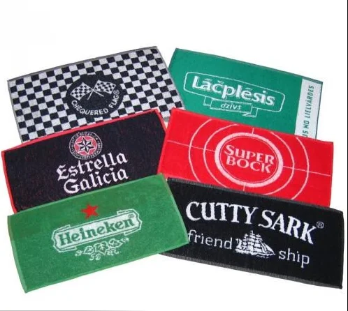 100% cotton plain color costom pub beer bar towel