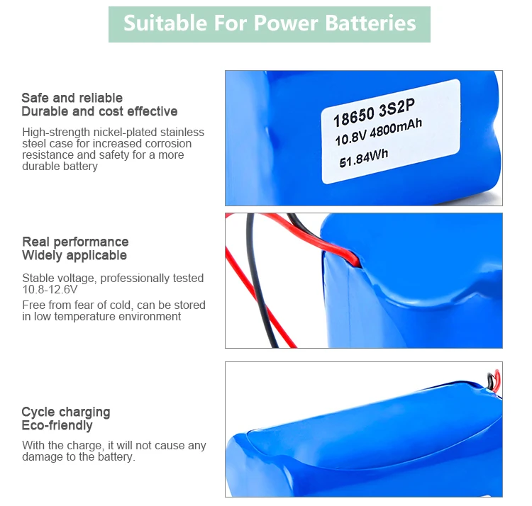 Oem 3S2P 4S2P 2P3S 5S2P 8S2P 12S2P 18650 10S2P 36V 4400Mah Lithium Ion Battery Pack