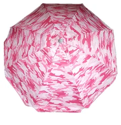 Hot sale camouflage pink printing with fiberglass ribs polyester uv fabric new design beach umbrella