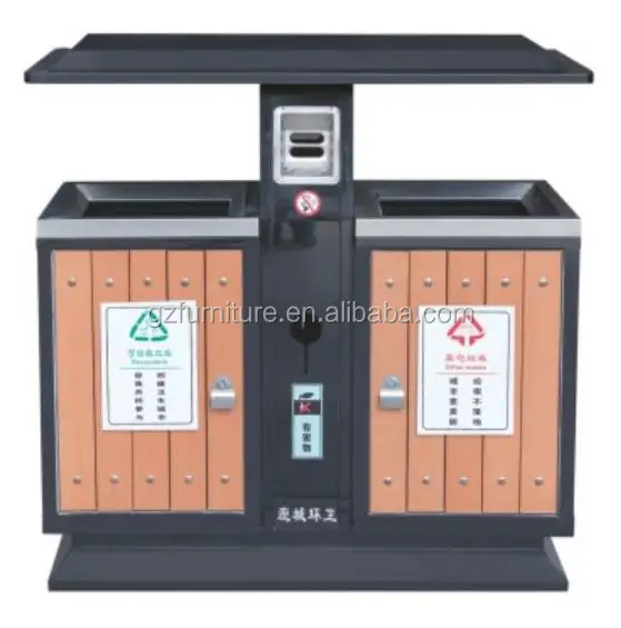 
High quality outdoor recycling wooden rubbish bin,street garbage bins,ashtray stand trash bin 