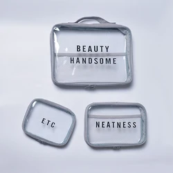 Travel Luggage Pouch Custom Clear Transparent PVC Travel makeup Toiletry Bag
