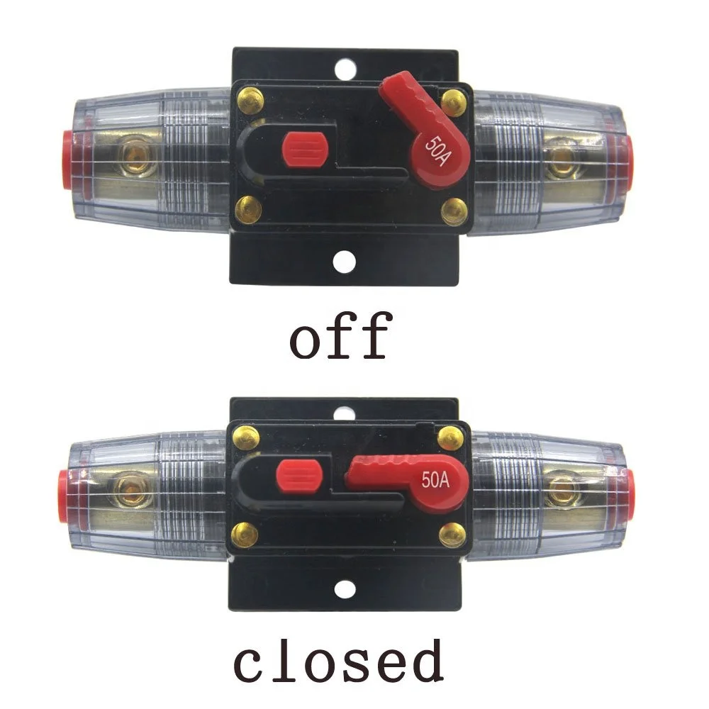 12V-24V DC 20A 30A 40A 50A 60A 80A 100A Car Audio Circuit Breaker Reset Fuse for System Protection
