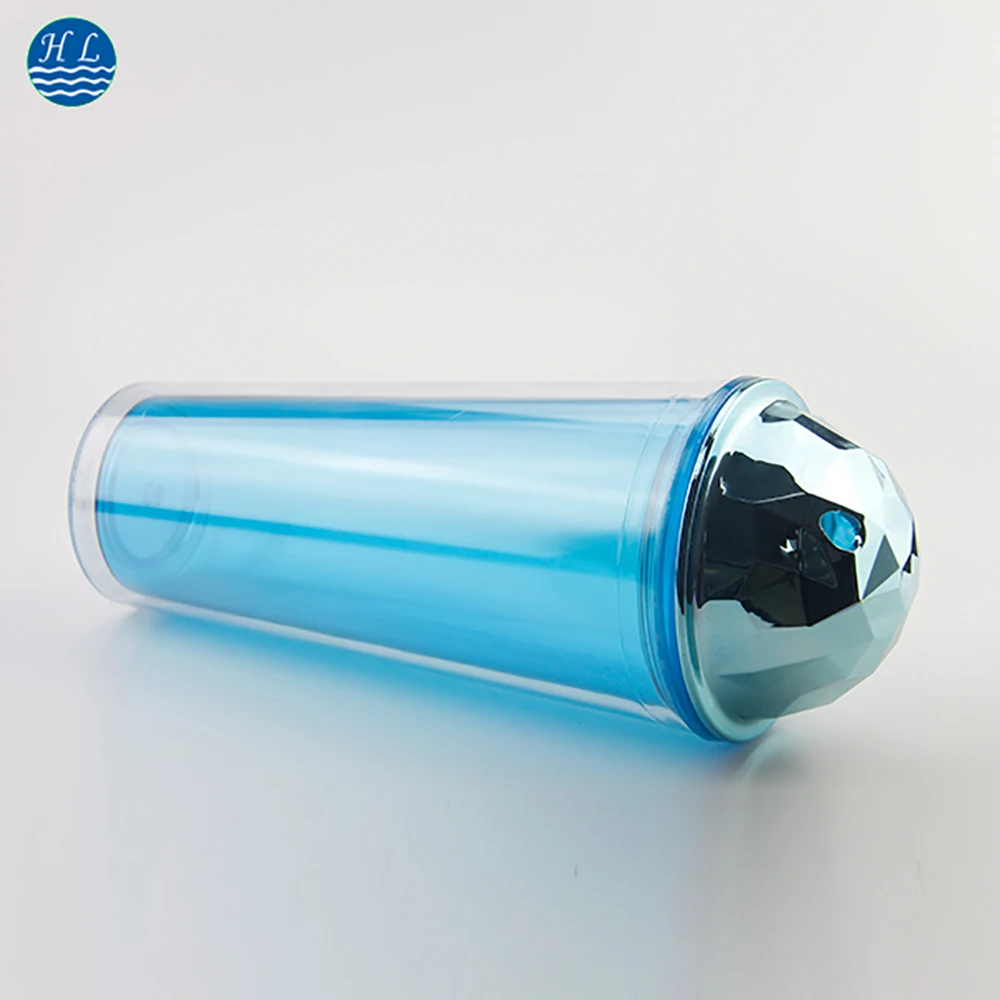 Shining Irregular Colorful Lid Plastic AS 22 oz Double Wall Straw Cup