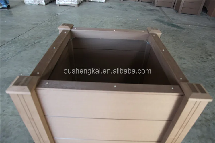 European style  wpc flower box wood plastic composite planter for planter made of wpc