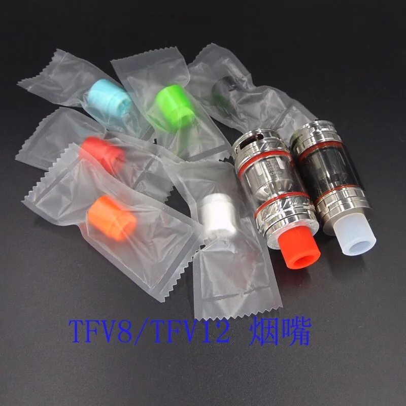 Silicon Drip Tips For TFV8 Tank Vaporizer test Mouthpieces For E Cigarettes Fit 510 Atomizers more Colors With Individual bag