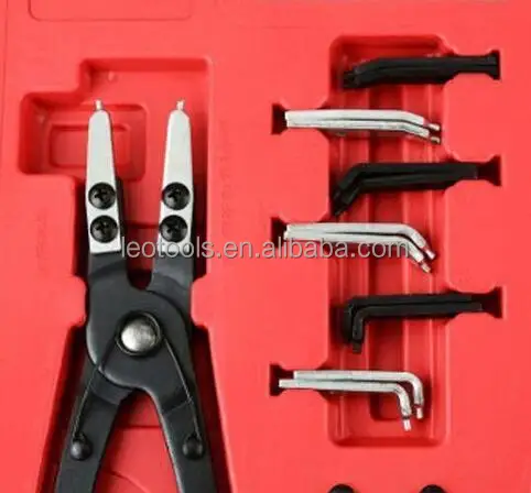 2pcs 10' Snap Ring Plier Set Circlip Pliers with 16Pcs Replacement Tips