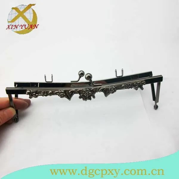 21*5.8cm Nickel Metal Handbags Frame Handbag Accessories Hardware