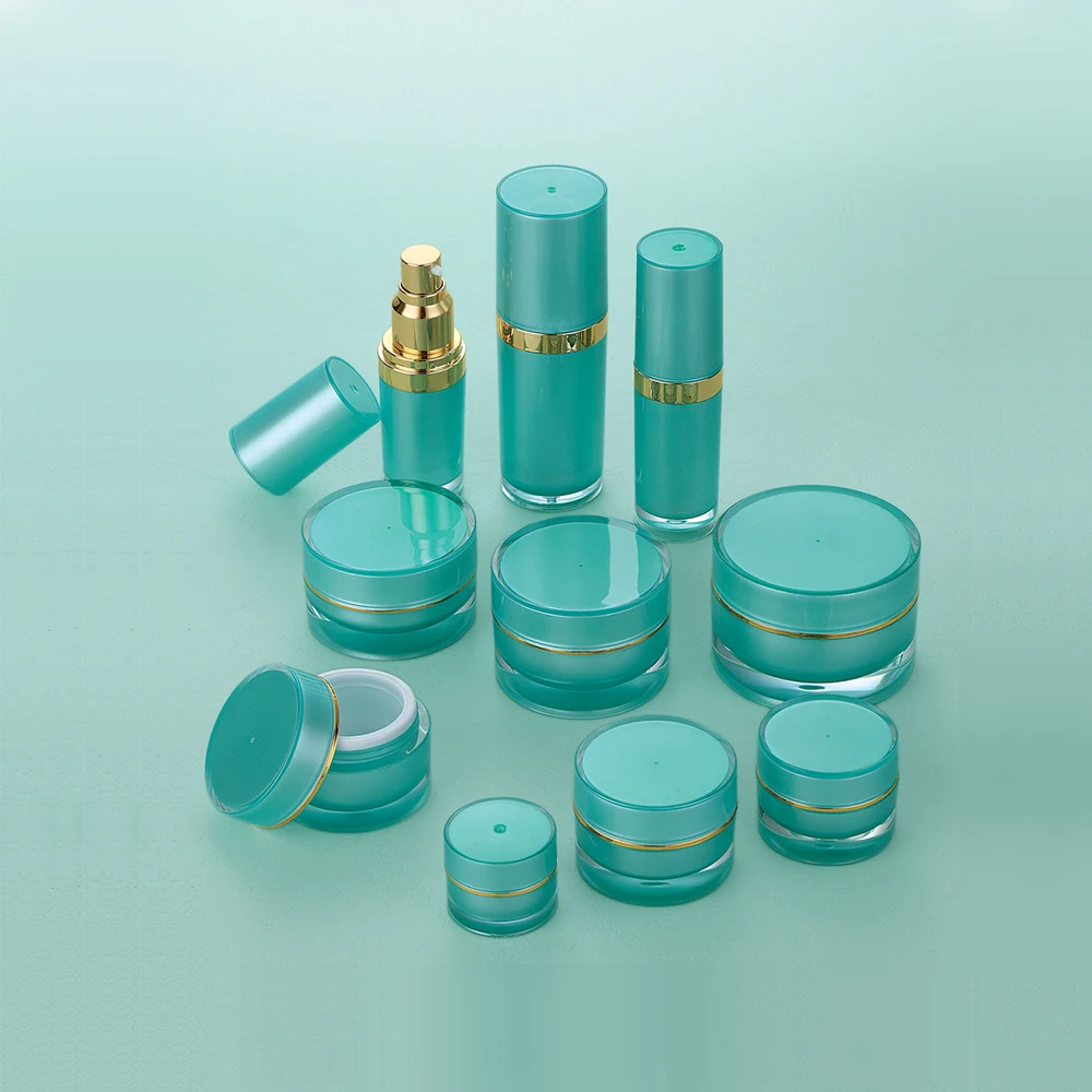 Hengsheng manufacturer supply 5g/15/20/30/50g transparent green plastic empty cosmetic jar for skin care cream