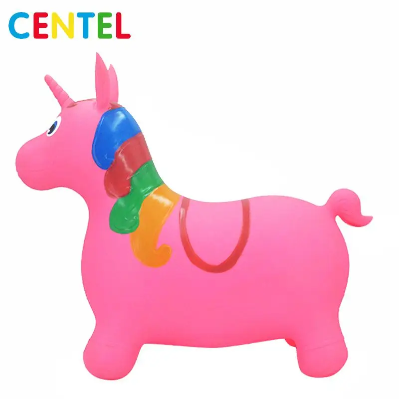 
Phthalate Free PVC Inflatable Jumping Bouncy Hopper Pink Unicorn Toys For Toddler 