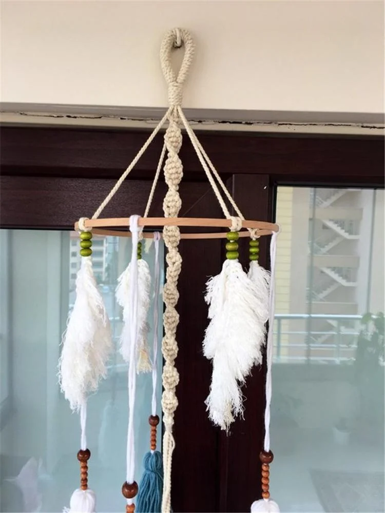 New design handmade Macrame ceiling mobiles for baby  hanging macrame wall hanging tassel baby mobiles