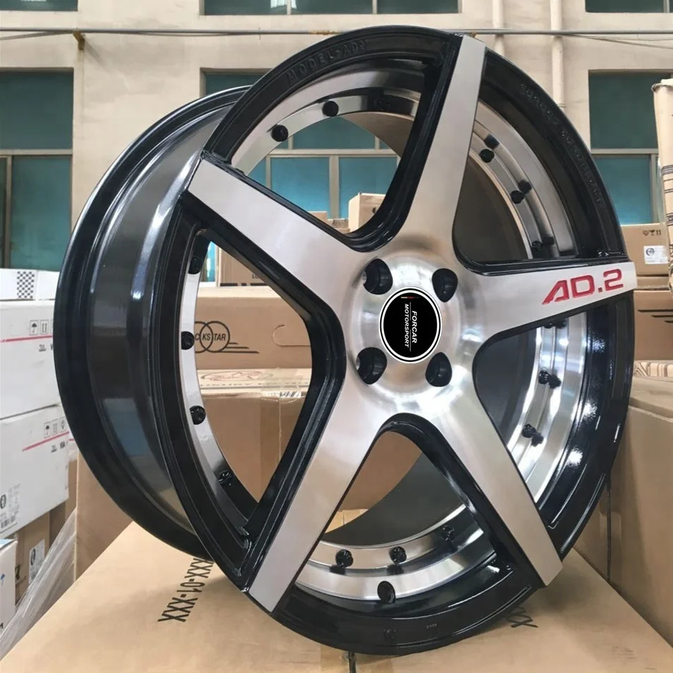 Five Spokes 15*7j Black Concave Alloy Wheel Rims, Car Alloy Wheel