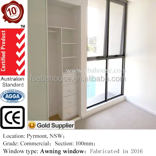 aluminium window with subframe australian standard awning windows from EBAHOUSE