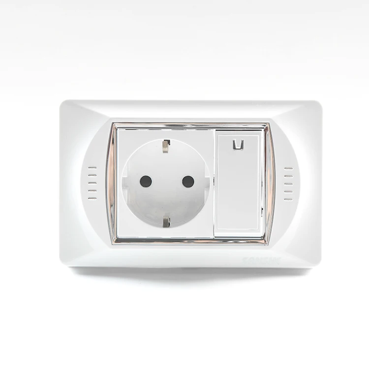 SANSHE White PC Material Electrical 16A 250V Wall French standard switch and sockets