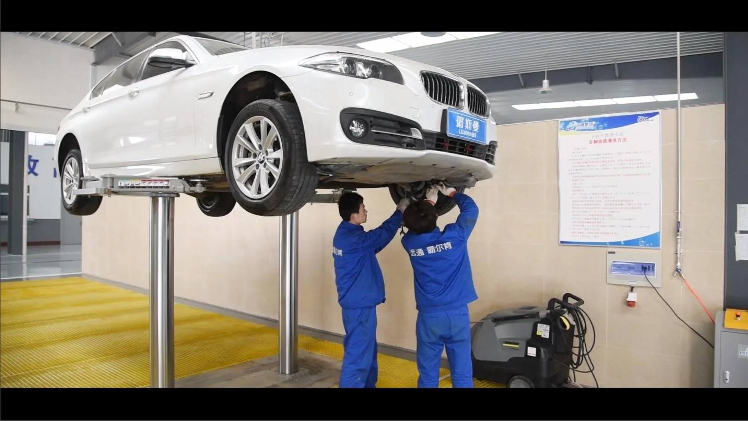 space saving in-ground lift electric hydraulic hoists PLC control underground vehicle lift