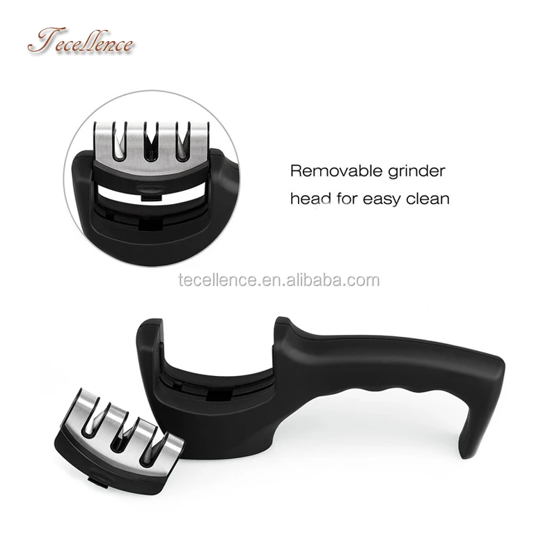 
Professional Manual 3 Stage Diamond Tungsten Ceramic Kitchen Knife Sharpener 