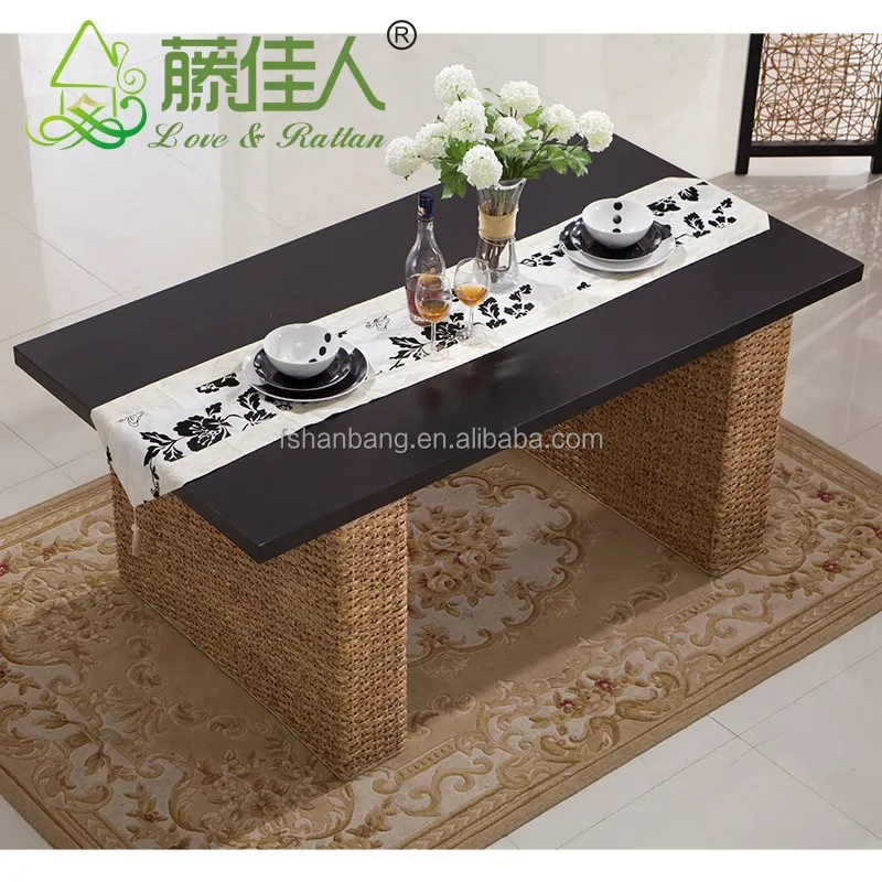 China Hotsale rattan wicker dining table and chair set