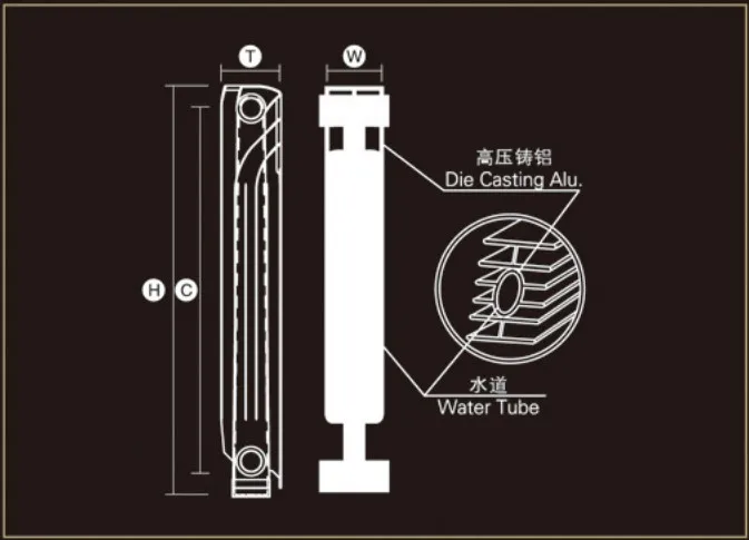 High Quality Cooling italian die-casting aluminium radiator