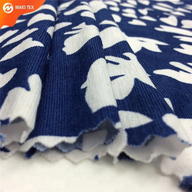 
50D single jersey knit 100%polyester lycra knitting print ITY fabric for dress 