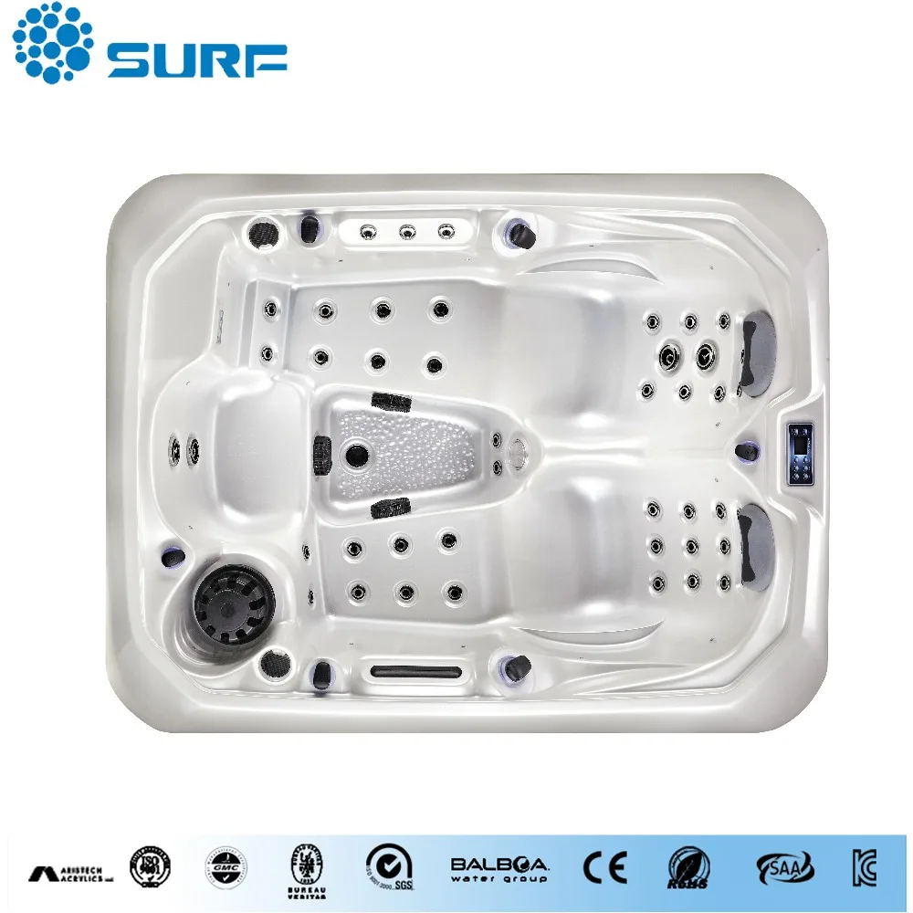 
CE approval Massage Whirlpool spa 3 persons spa Acrylic tub witn American Balboa control system 