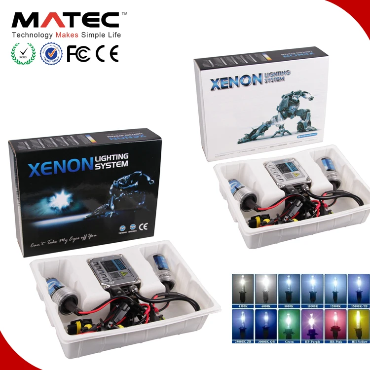Guangzhou car part factory price 35/55W 6000k HID headlight xenon conversion kit H1 H7 H11 H13 880 HB3 HB4 75 watt hid xenon kit