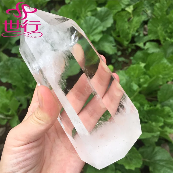 Wholesale natural clear white crystal pillar wands points single terminal white crystal pillar wands points for