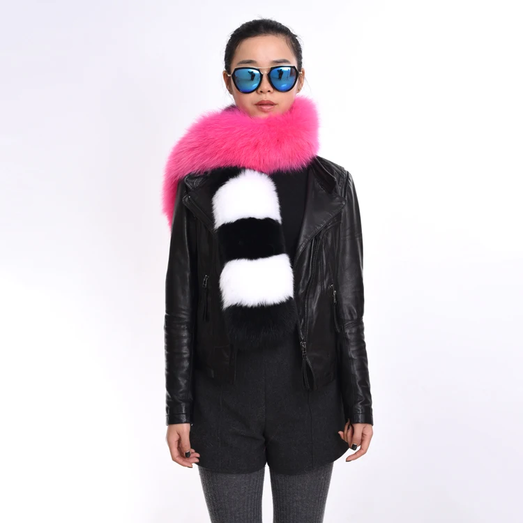 High Fashion Multi Color Real Fox Fur Scarf For Girls