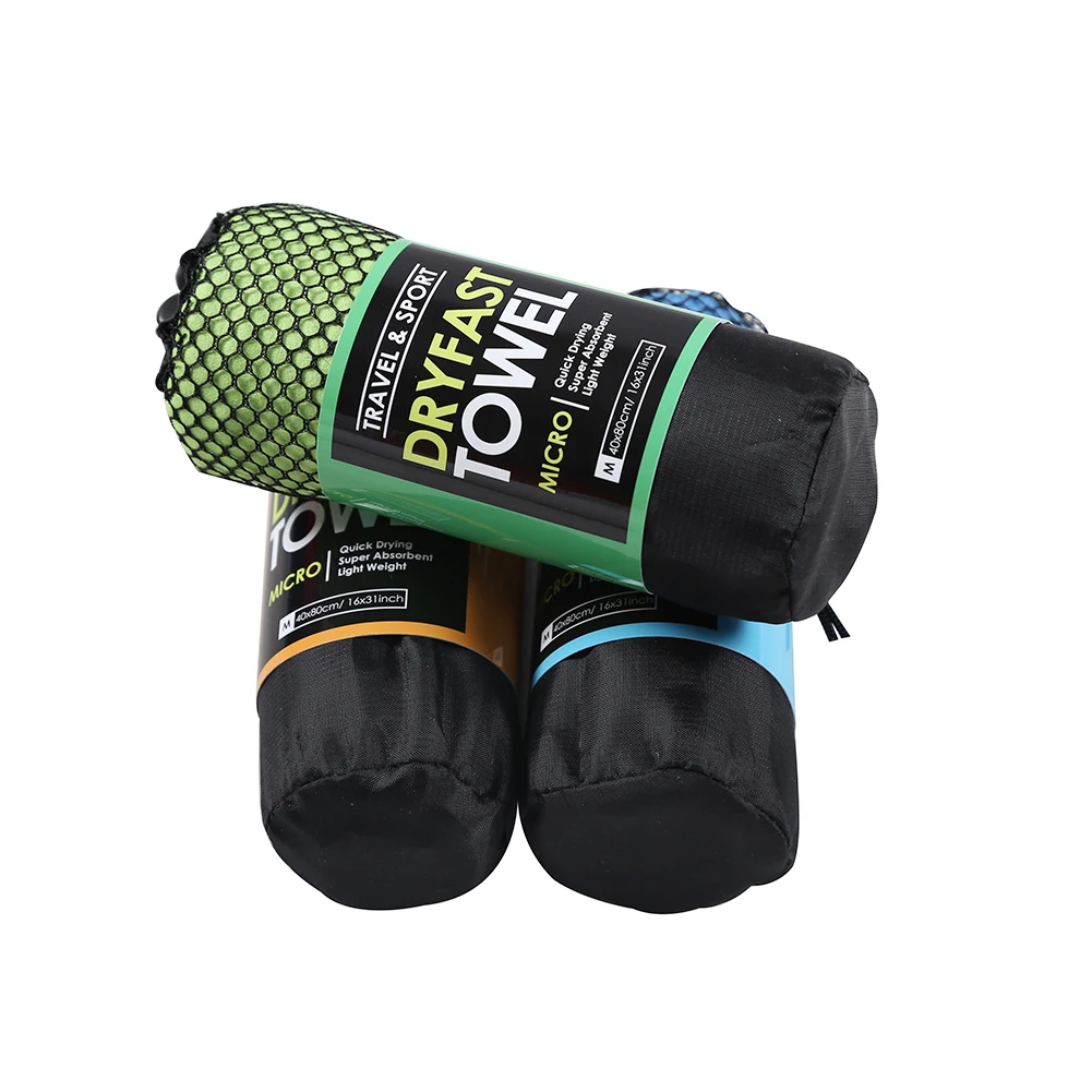 Wholesale Personalized Custom Printed 80 Polyester 20 Polyamide Micro Fiber Outdoor Towel With Pocket