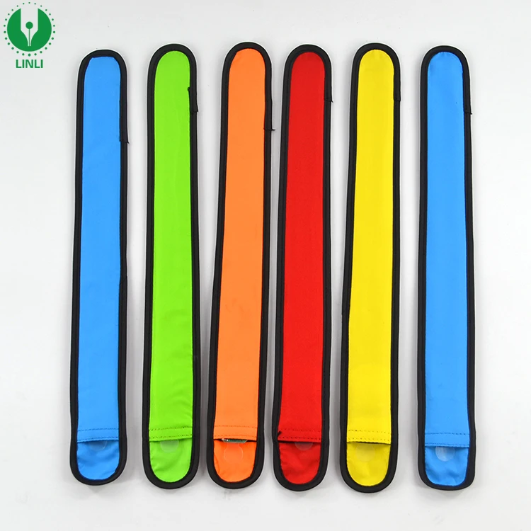 Customized Logo Promotional LED Reflective Wristband Led Reflective Slap Bands Flashing LED Armband