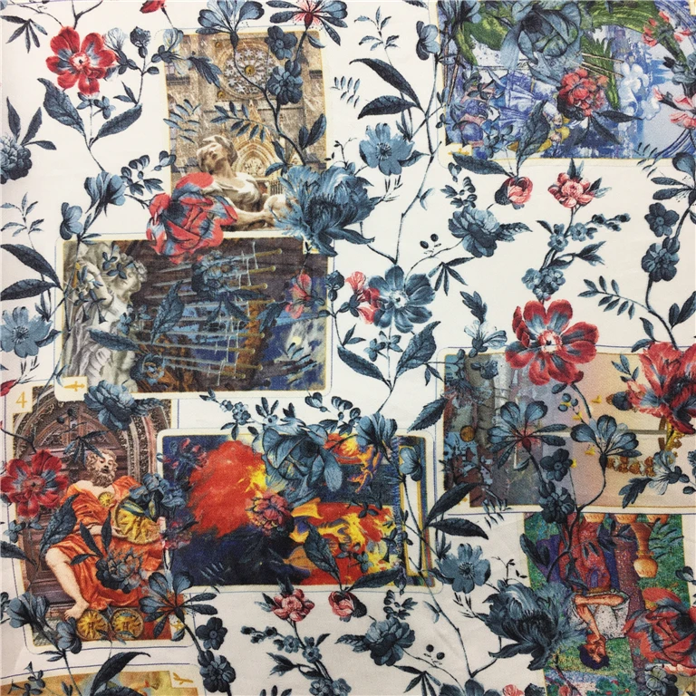 Latest design wholesale factory direct digital printing italian fabric silk