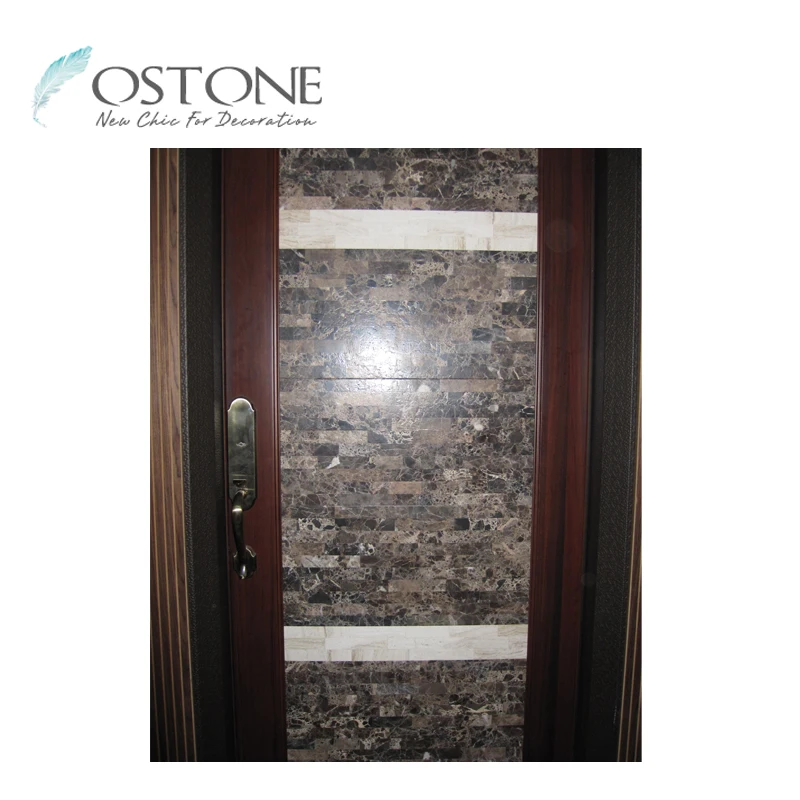 Salable Brown Natural Marble Entrance Door And Commercial Entry Doors