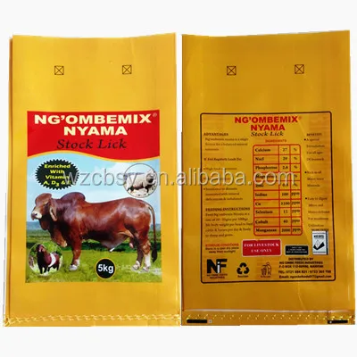 Горячая продажа БОПП ламинированные ПП сплетенные скота feed из Китая Alibaba