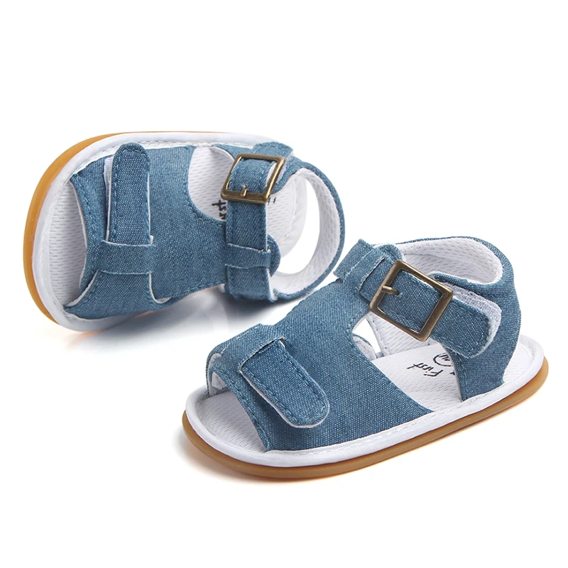 High quality hook&loop design leather babY boy sandals 2017