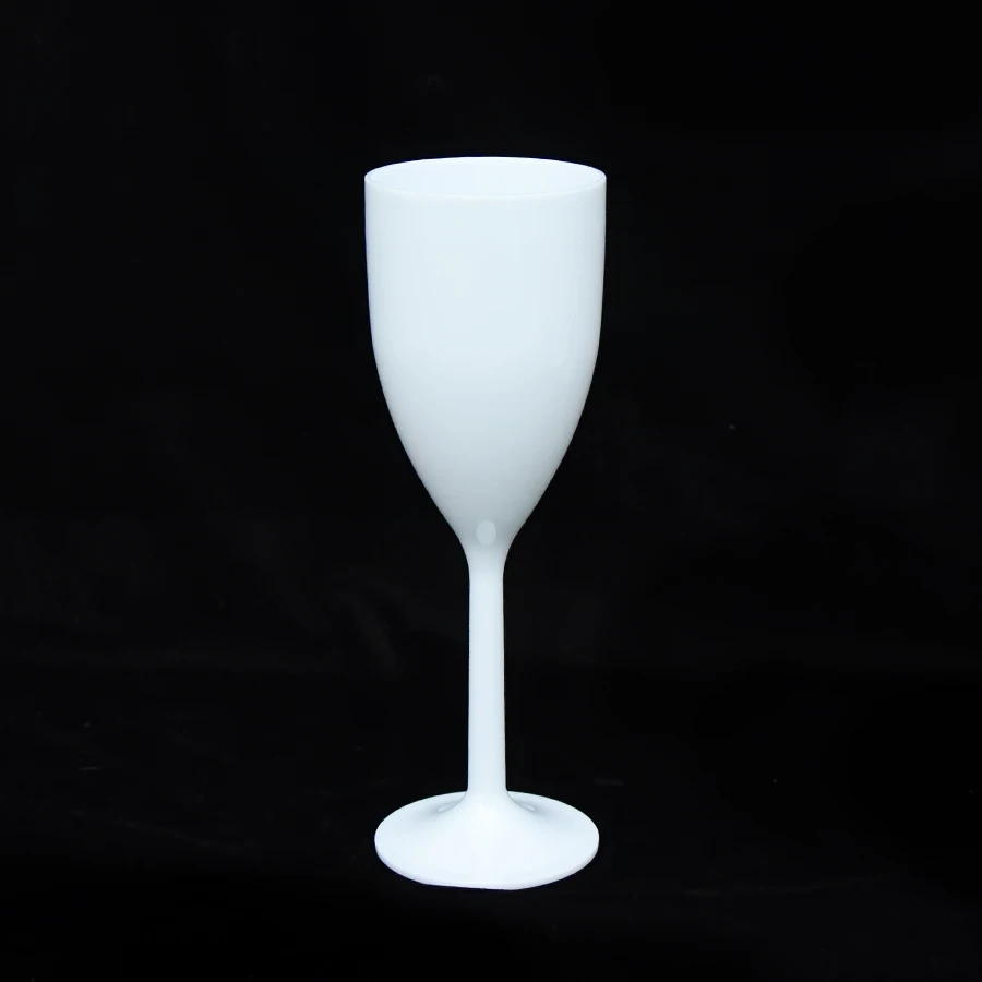 8.5OZ White color classic design Custom 260ml acrylic Plastic Champagne Wine Glass Wholesale