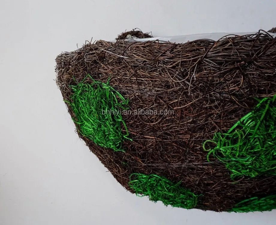 Ротанговые горшки для растений ручной работы, настенный цветочный горшок, деревенский полукруглый Подвесной Настенный цветочный горшок