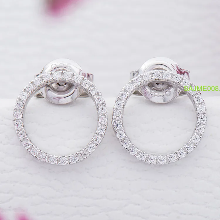 
Sevenajewelry SAJME008 Fashion golden natural stone zirconium circle earrings 18k 22 k crystal cz round earrings for girls 